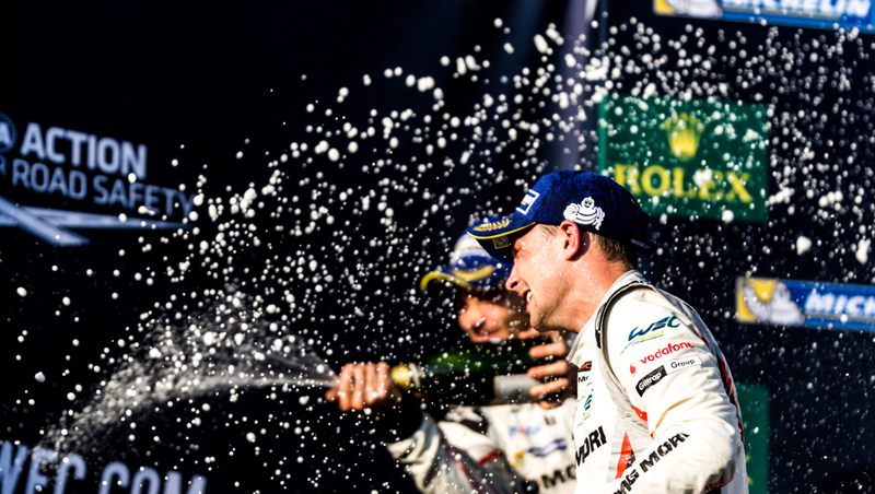 Porsche celebrates.